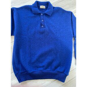 Vintage LL Bean 100% Wool Sweater Cobalt Blue Pullover Men’s Large New Zealand